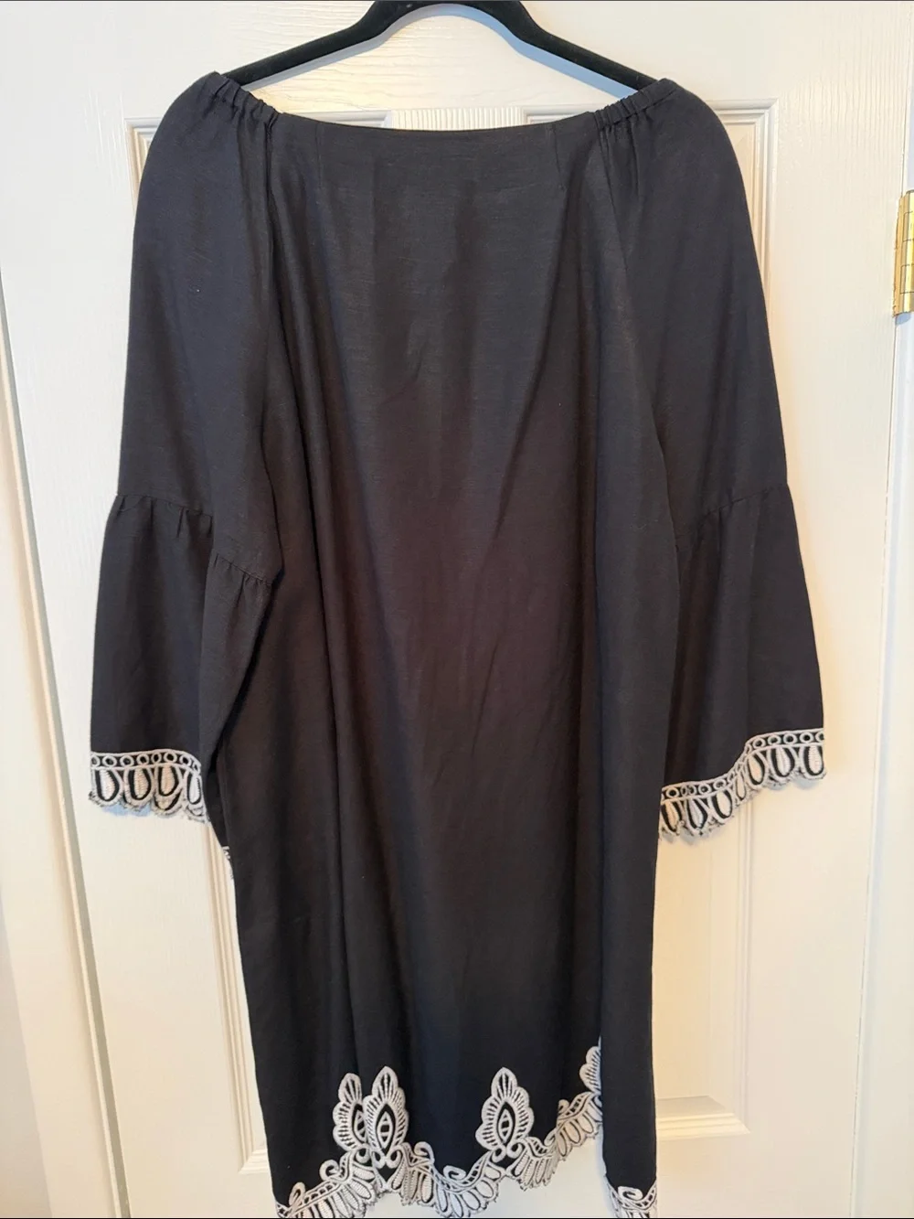Context Black Tunic with White Embroidered Trim